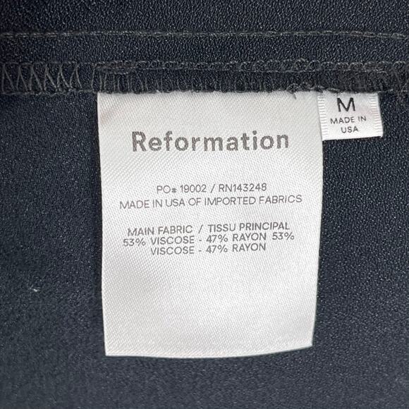 Reformation Mini Dress Black Size Medium Slip - Picture 5 of 5